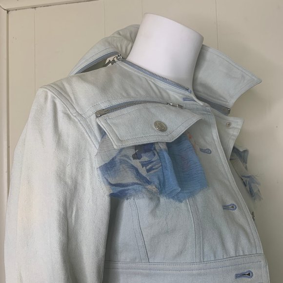Christian Dior Light Blue Denim Jacket w/ Floral - Picture 7 of 8